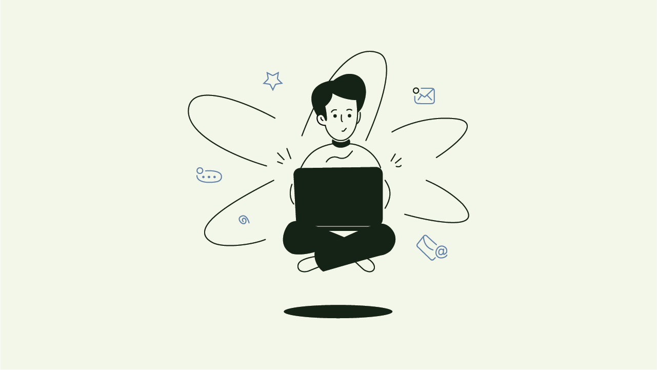 Flat illustration of an automated sales pipeline flowing from prospects to a booked meeting